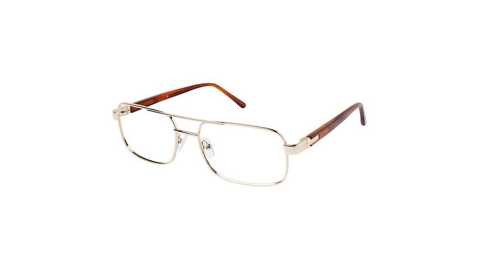 LAmy C by L'AMY 616 Bifocal Prescription Eyeglasses - Frame SHINY GOLD, Size 58/18mm CYCBL61604