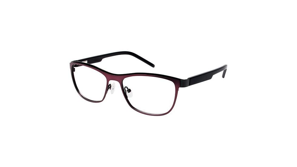 LAmy Charlotte Progressive Prescription Eyeglasses - Frame Matte Burgundy/Black, Size 53/16mm LYCHARLOTTE01