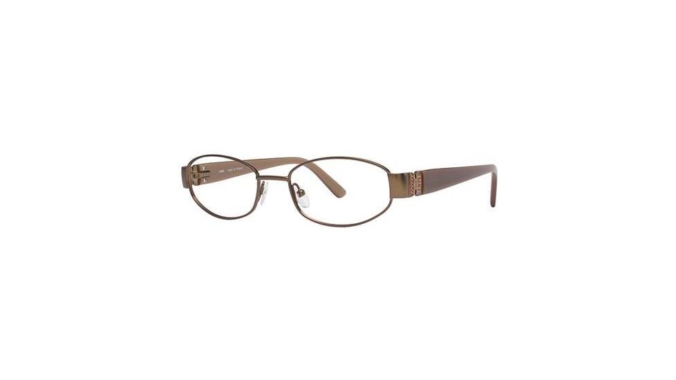 LAmy Claudia Single Vision Prescription Eyeglasses - Frame Shiny Brown, Size 49/17mm LYCLAUDIA03