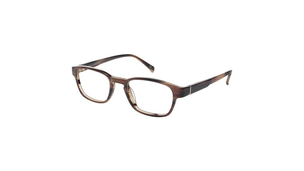 LAmy Henri Single Vision Prescription Eyeglasses - Frame Brown Horn, Size 48/19mm LYHENRI03