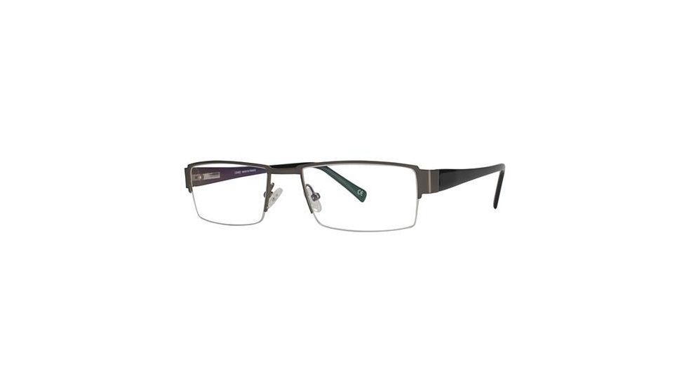 LAmy Laurent Single Vision Prescription Eyeglasses - Frame Brushed Pewter/Black LYLAURENT03