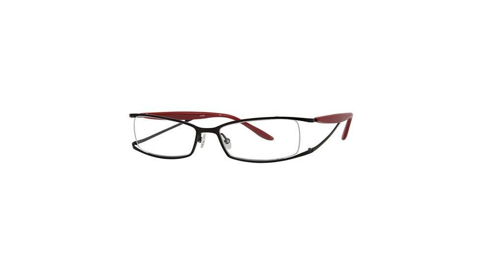 LAmy LeafUS 1010 Progressive Prescription Eyeglasses - Frame Black/Red, Size 52/16mm LYLEAFUS101003