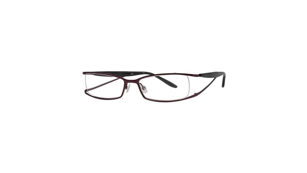 LAmy LeafUS 1010 Progressive Prescription Eyeglasses - Frame Magenta/Dark Grey, Size 52/16mm LYLEAFUS101004