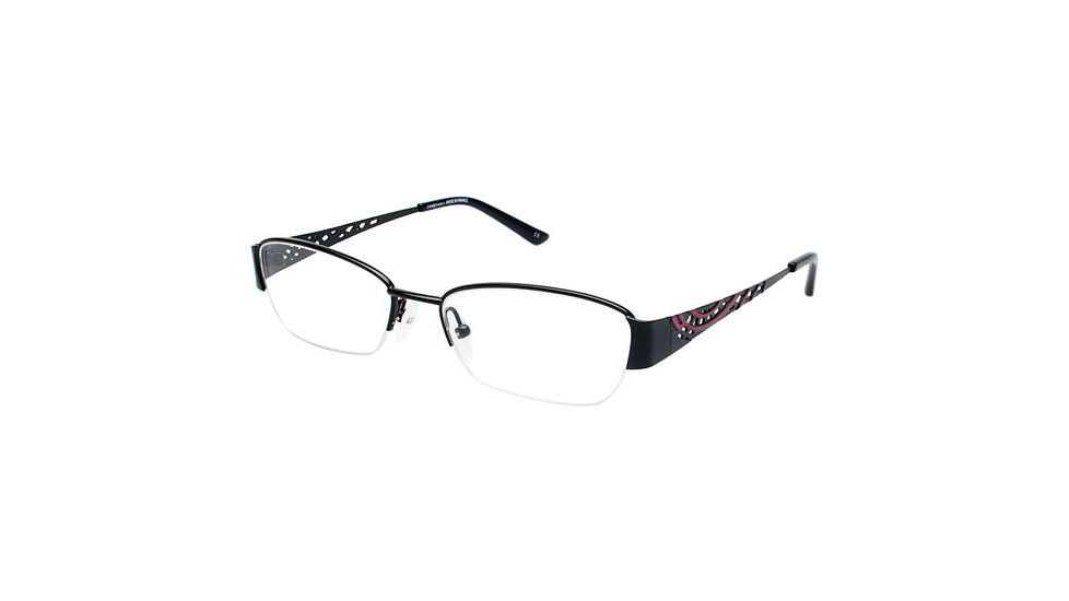 LAmy Sandrine Bifocal Prescription Eyeglasses - Frame Matte Black / Burgundy, Size 51/16mm LYSANDRINE01