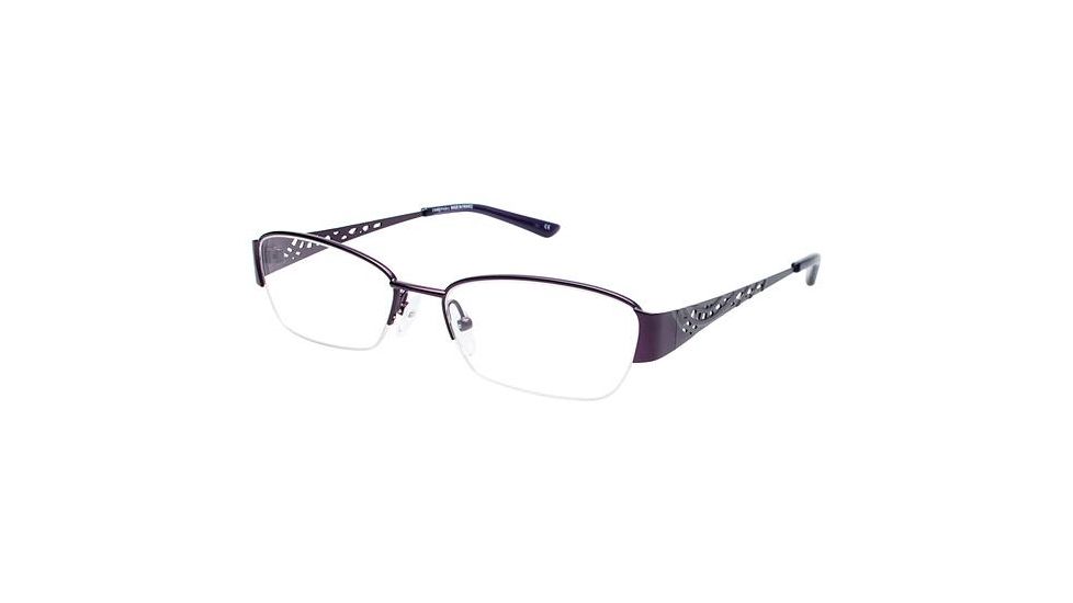 LAmy Sandrine Bifocal Prescription Eyeglasses - Frame Matte Eggplant / Grey, Size 51/16mm LYSANDRINE03