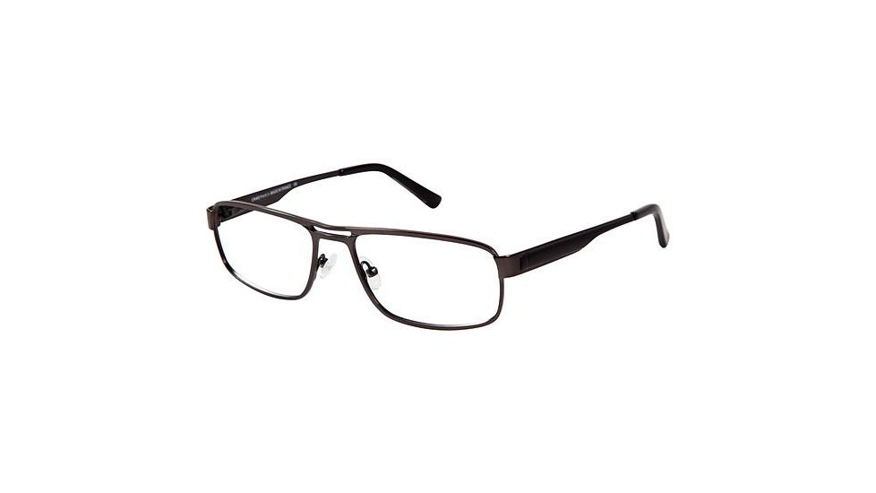 LAmy Telford Progressive Prescription Eyeglasses - Frame Matte Dark Gun / Black, Size 56/17mm LYTELFORD02