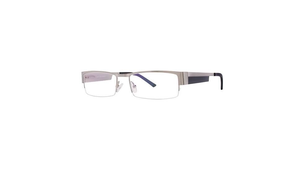 LAmy Xavier Single Vision Prescription Eyeglasses - Frame Brushed Silver/Matte Black, Size 56/17mm LYXAVIER01
