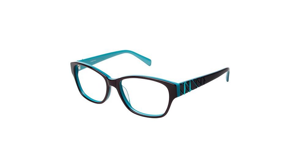 LAmy Zoe Eyeglass Frames - Frame Chestnut/Teal, Size 53/15mm LYZOE02