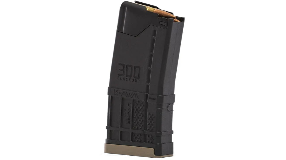 Lancer Systems L5AWM AR-15 Rifle Magazine, .300 Blackout, 20 Round, Opaque Black, 1 Pack, Polymer, 428005-20RD