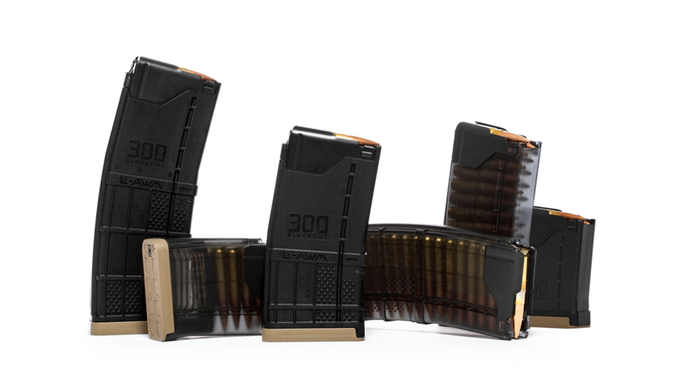 Lancer Systems L5AWM AR-15 .300 Blackout 30 Round Rifle Magazine, Opaque Black, LCR999000428004