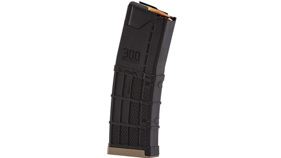 Lancer Systems L5AWM AR-15 .300 Blackout 30 Round Rifle Magazine, Opaque Black, LCR999000428004