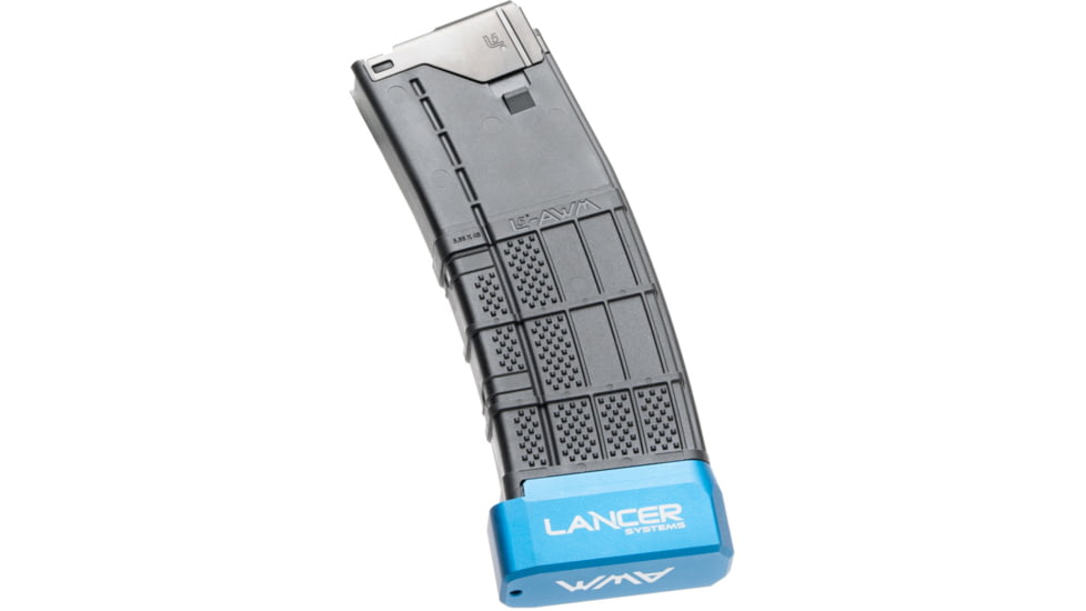 Lancer Systems L5AWM Basepad 6 Round Magazine Extension, Blue, L5AWM-EXTBP-06-BLU