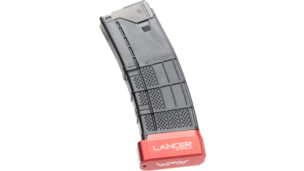 Lancer Systems L5AWM AR-15 Basepad 6 Round Magazine Extension, Red, L5AWMEXTBP06RED