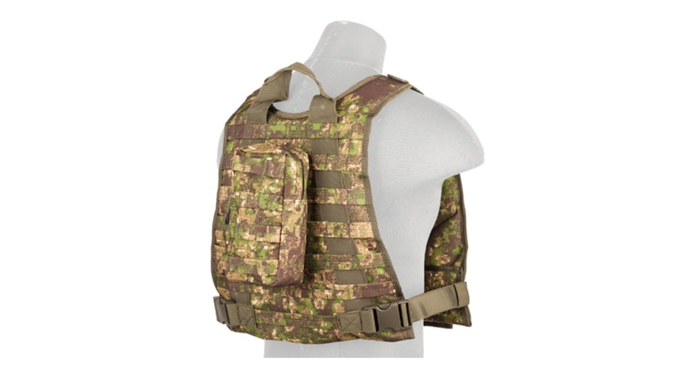 Lancer Tactical 1000D Nylon MOLLE Plate Carrier Vest, Pancott Green, CA-301PN