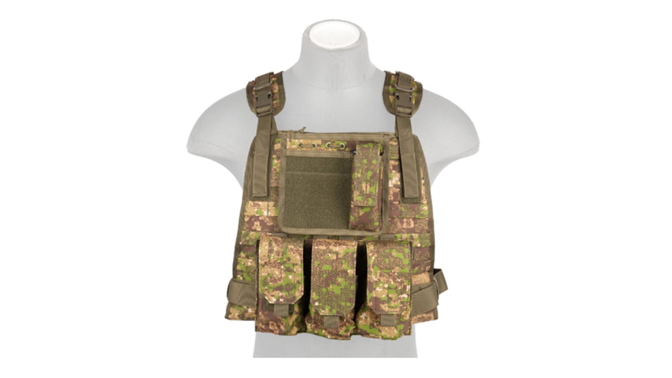 Lancer Tactical 1000D Nylon MOLLE Plate Carrier Vest, Pancott Green, CA-301PN