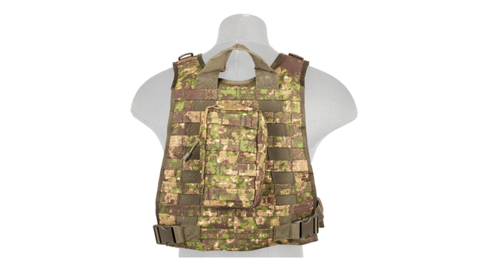 Lancer Tactical 1000D Nylon MOLLE Plate Carrier Vest, Pancott Green, CA-301PN