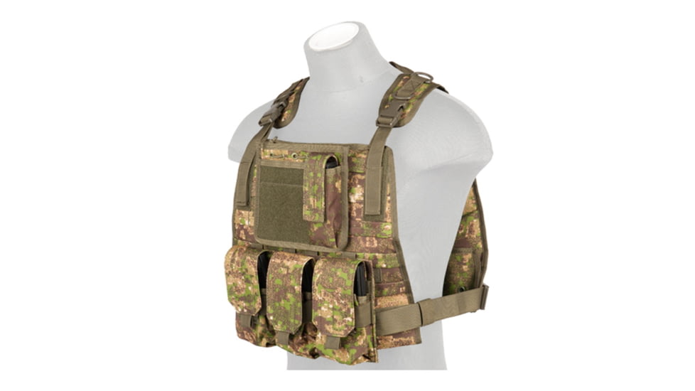 Lancer Tactical 1000D Nylon MOLLE Plate Carrier Vest, Pancott Green, CA-301PN
