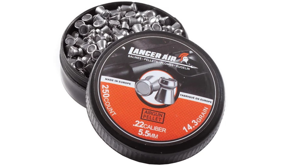 Lancer Tactical .22 Caliber 14.3 Gram Air Gun Pellets, Hollow Point, LTA-PLH55-143G250
