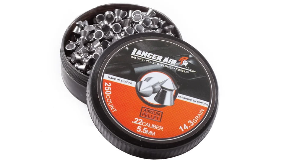 Lancer Tactical .22 Caliber 14.3 Gram Air Gun Pellets, Pointed, LTA-PLP55-143G250