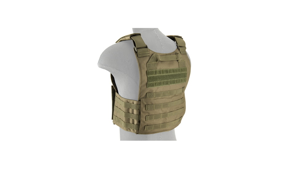 Lancer Tactical Buckle Up Version Airsoft Plate Carrier, Olive Drab, CA-297G