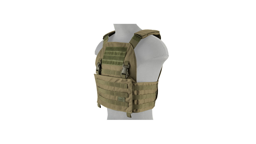 Lancer Tactical Buckle Up Version Airsoft Plate Carrier, Olive Drab, CA-297G