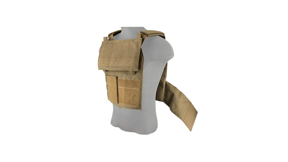 Lancer Tactical Buckle Up Version Airsoft Plate Carrier, Tan, CA-297T