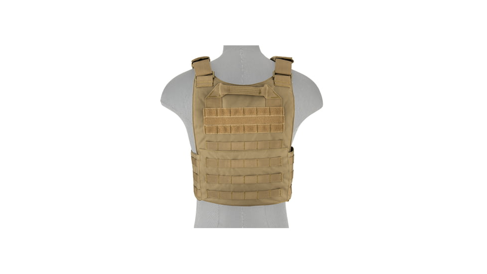 Lancer Tactical Buckle Up Version Airsoft Plate Carrier, Tan, CA-297T