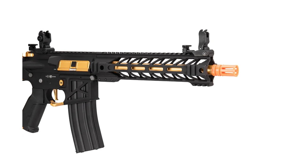 Lancer Tactical Enforcer Battle Hawk 10in Skeleton AEG w/ Alpha Stock, Black/Gold, LT-34BCG10-G2-ME