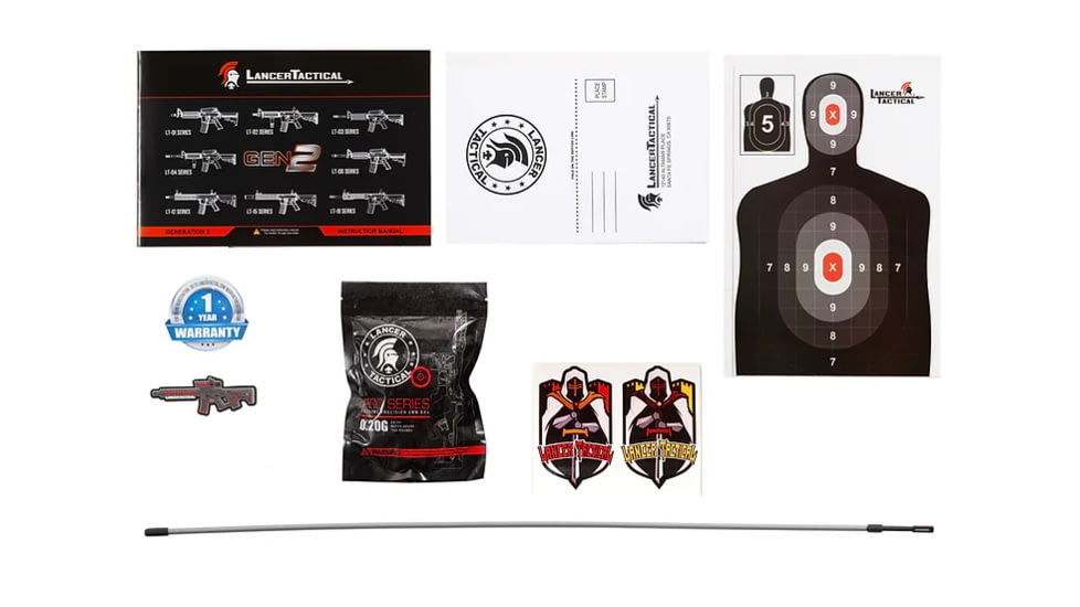 Lancer Tactical Enforcer Battle Hawk 10in Skeleton AEG w/ Alpha Stock, White/Black, LT-34WCB10-G2-ME
