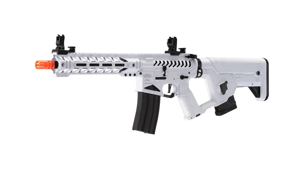 Lancer Tactical Enforcer Battle Hawk 10in Skeleton AEG w/ Alpha Stock, White/Black, LT-34WCB10-G2-ME