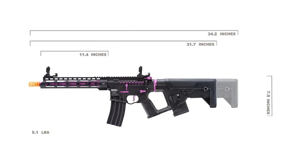 Lancer Tactical Enforcer Blackbird Skeleton AEG, Black/Purple, LT-30BCP-G2-ME