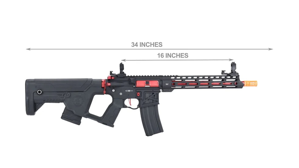 Lancer Tactical Enforcer Blackbird Skeleton AEG, Black/Red, LT-30BCR-G2-ME
