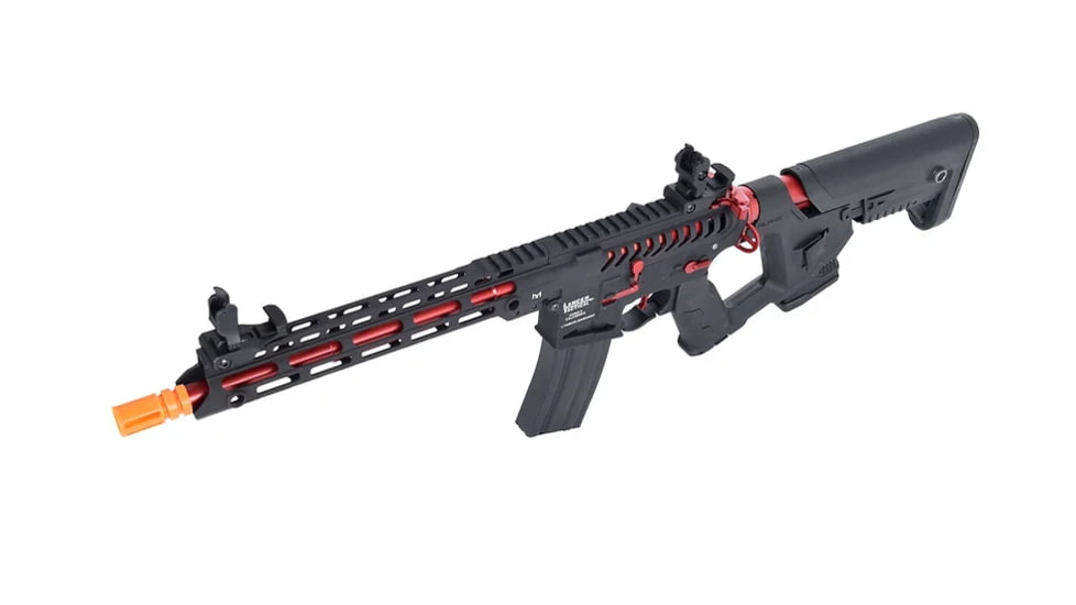 Lancer Tactical Enforcer Blackbird Skeleton AEG, Black/Red, LT-30BCR-G2-ME