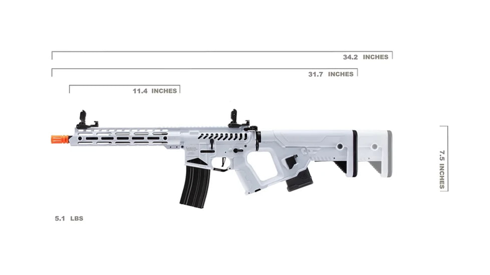 Lancer Tactical Enforcer Blackbird Skeleton AEG, White, LT-30WCB-G2-ME