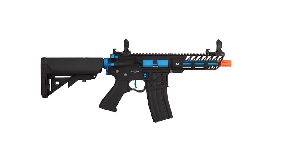 Lancer Tactical Enforcer Needletail Skeleton Crane Stock Low FPS, Black/Navy Blue, LT-29BACNL-G2-ME