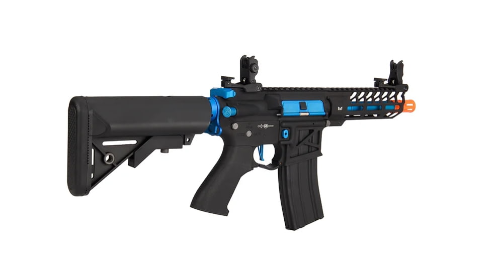 Lancer Tactical Enforcer Needletail Skeleton Crane Stock Low FPS, Black/Navy Blue, LT-29BACNL-G2-ME