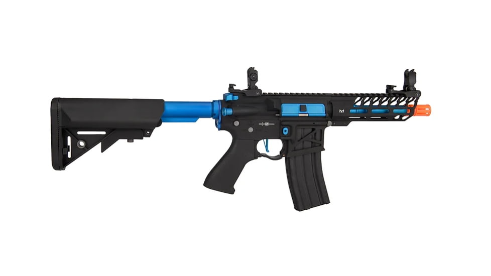 Lancer Tactical Enforcer Needletail Skeleton Crane Stock Low FPS, Black/Navy Blue, LT-29BACNL-G2-ME