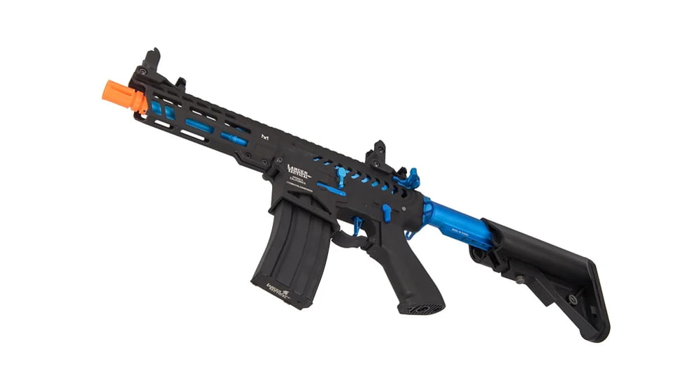 Lancer Tactical Enforcer Needletail Skeleton Crane Stock Low FPS, Black/Navy Blue, LT-29BACNL-G2-ME