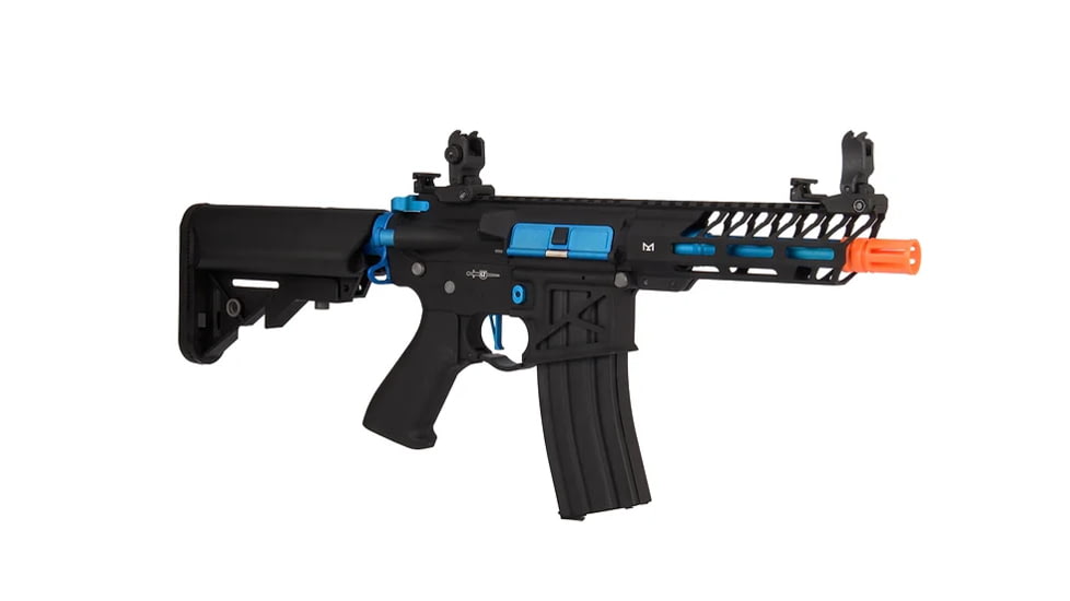 Lancer Tactical Enforcer Needletail Skeleton Crane Stock Low FPS, Black/Navy Blue, LT-29BACNL-G2-ME