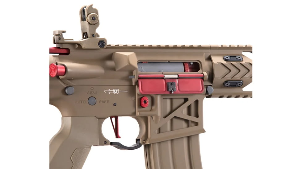 Lancer Tactical Enforcer Night Wing Skeleton AEG w/ Alpha Stock, Tan/Red, LT-33TCR-G2-ME