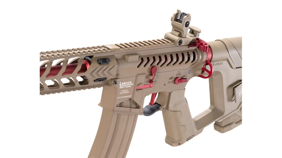 Lancer Tactical Enforcer Night Wing Skeleton AEG w/ Alpha Stock, Tan/Red, LT-33TCR-G2-ME