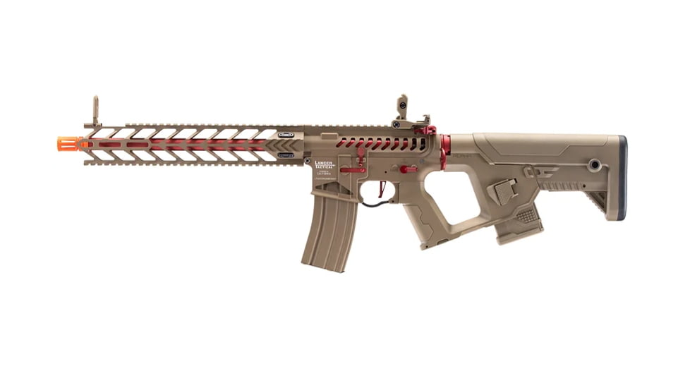 Lancer Tactical Enforcer Night Wing Skeleton AEG w/ Alpha Stock, Tan/Red, LT-33TCR-G2-ME