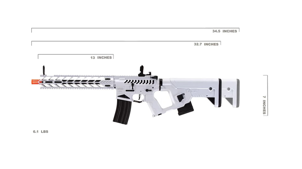 Lancer Tactical Enforcer Night Wing Skeleton AEG w/ Alpha Stock, White/Black, LT-33WCB-G2-ME