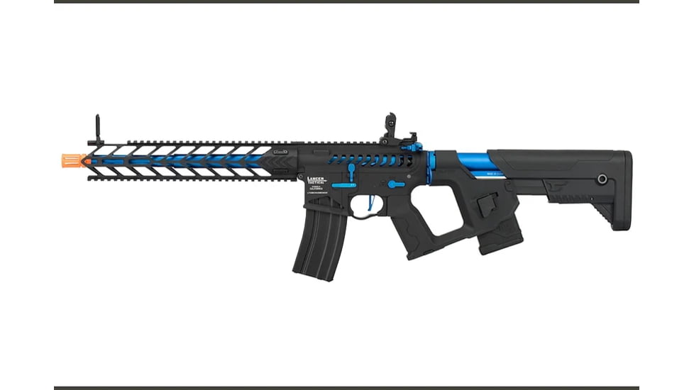 Lancer Tactical Enforcer Series Proline Night Wing Skeleton AEG Rifle, Black/Blue, LT-33BCN-G2-ME