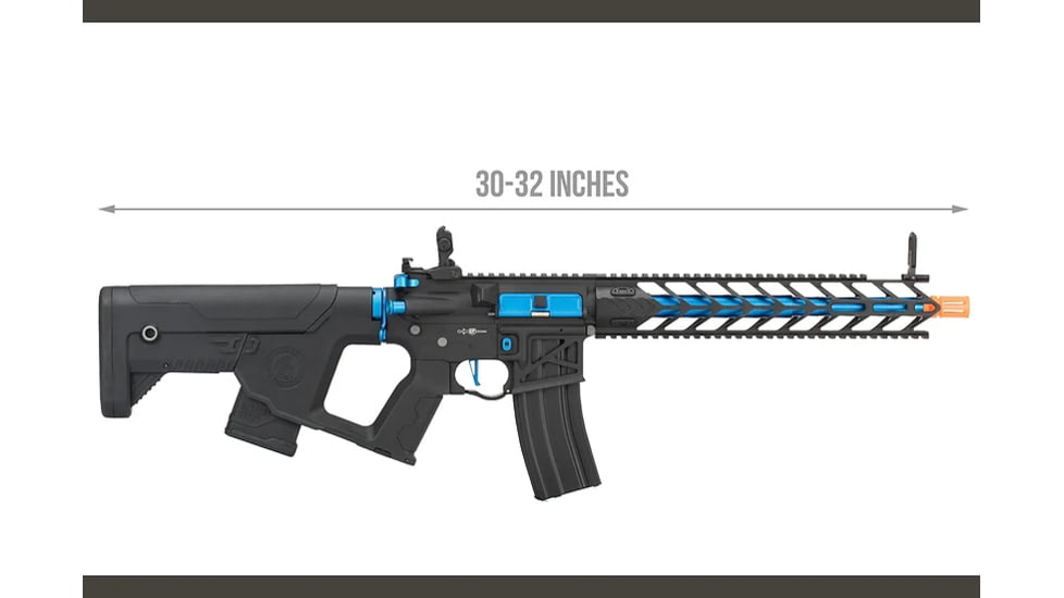 Lancer Tactical Enforcer Series Proline Night Wing Skeleton AEG Rifle, Black/Blue, LT-33BCN-G2-ME