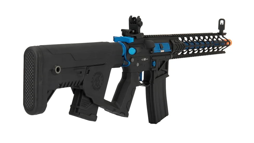 Lancer Tactical Enforcer Series Proline Night Wing Skeleton AEG Rifle, Black/Blue, LT-33BCN-G2-ME