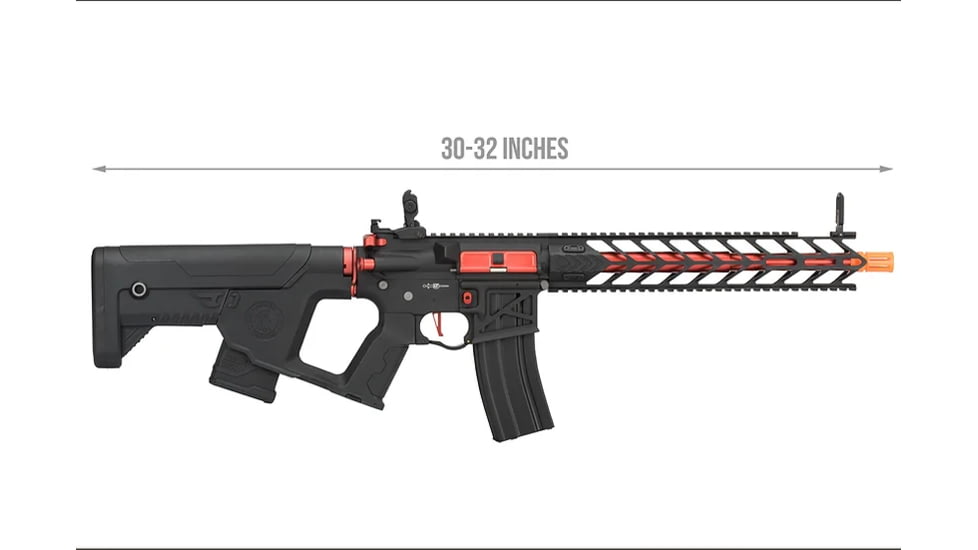 Lancer Tactical Enforcer Series Proline Night Wing Skeleton AEG Rifle, Black/Red, LT-33BCR-G2-ME