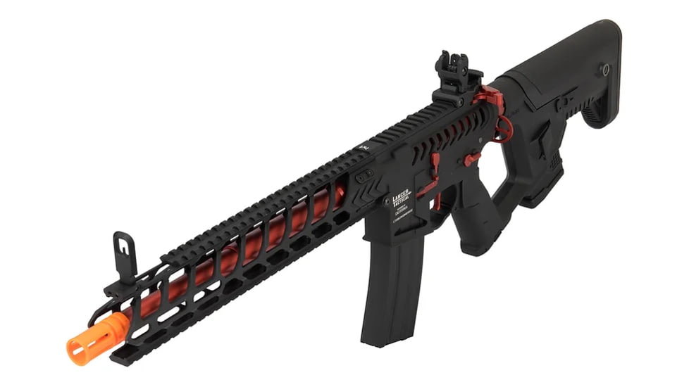 Lancer Tactical Enforcer Series Proline Night Wing Skeleton AEG Rifle, Black/Red, LT-33BCR-G2-ME