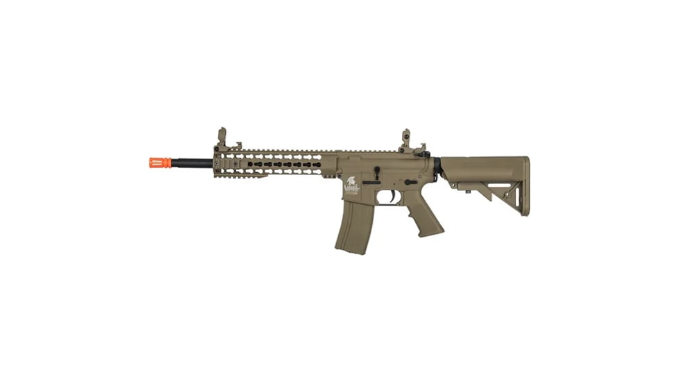 Lancer Tactical Gen 2 10in Keymod M4 Carbine Airsoft AEG Rifle, Tan, LT-19T-G2