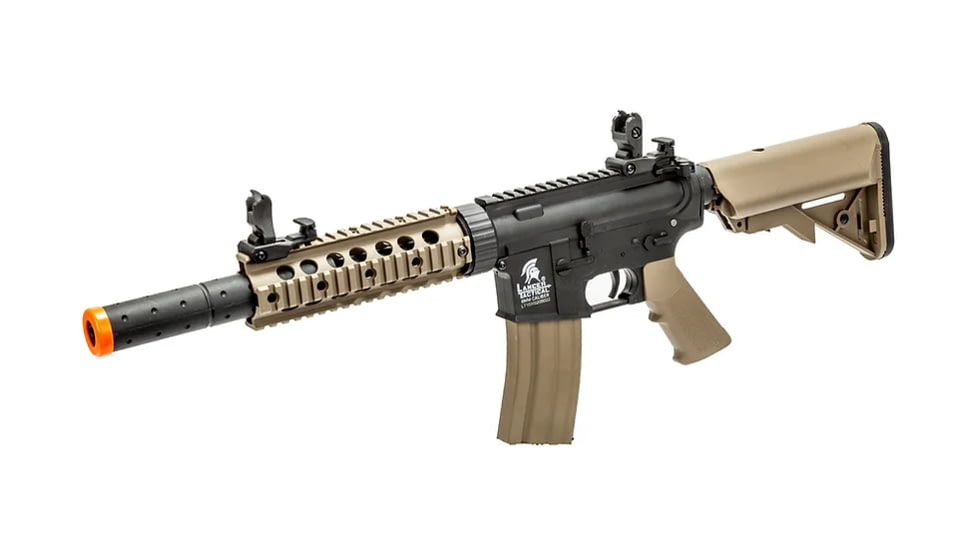 Lancer Tactical Gen 2 7in Nylon Polymer M4 Airsoft AEG, Black/Tan, LT-15X-G2